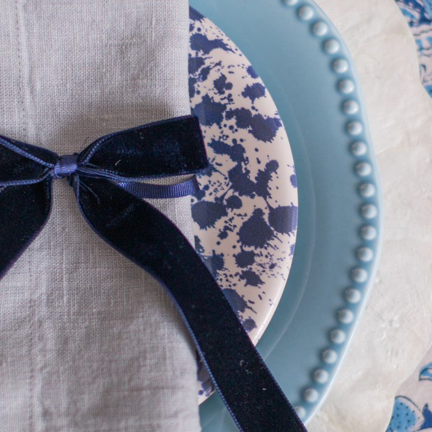 Midnight Blue Velvet Napkin Bows (Set of Two)