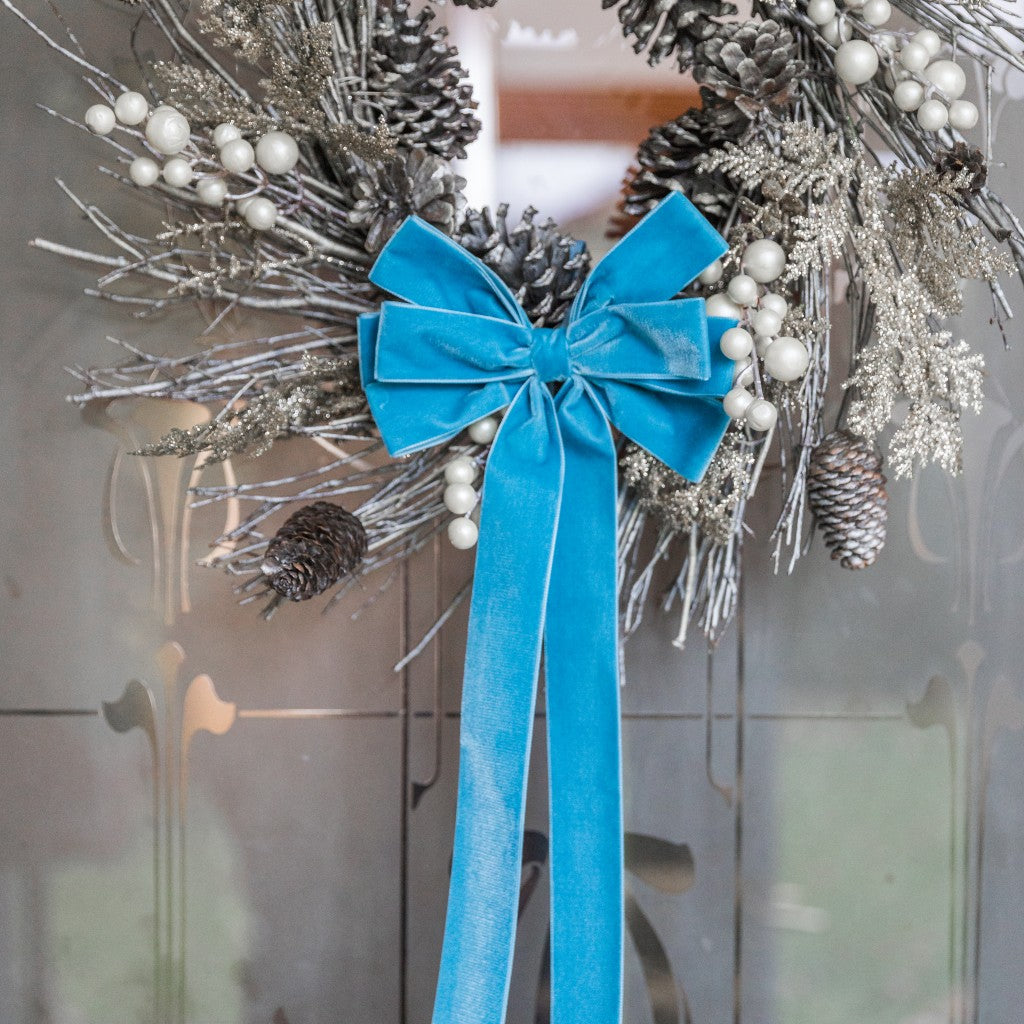 Large Kingfisher Velvet Wreath Bow