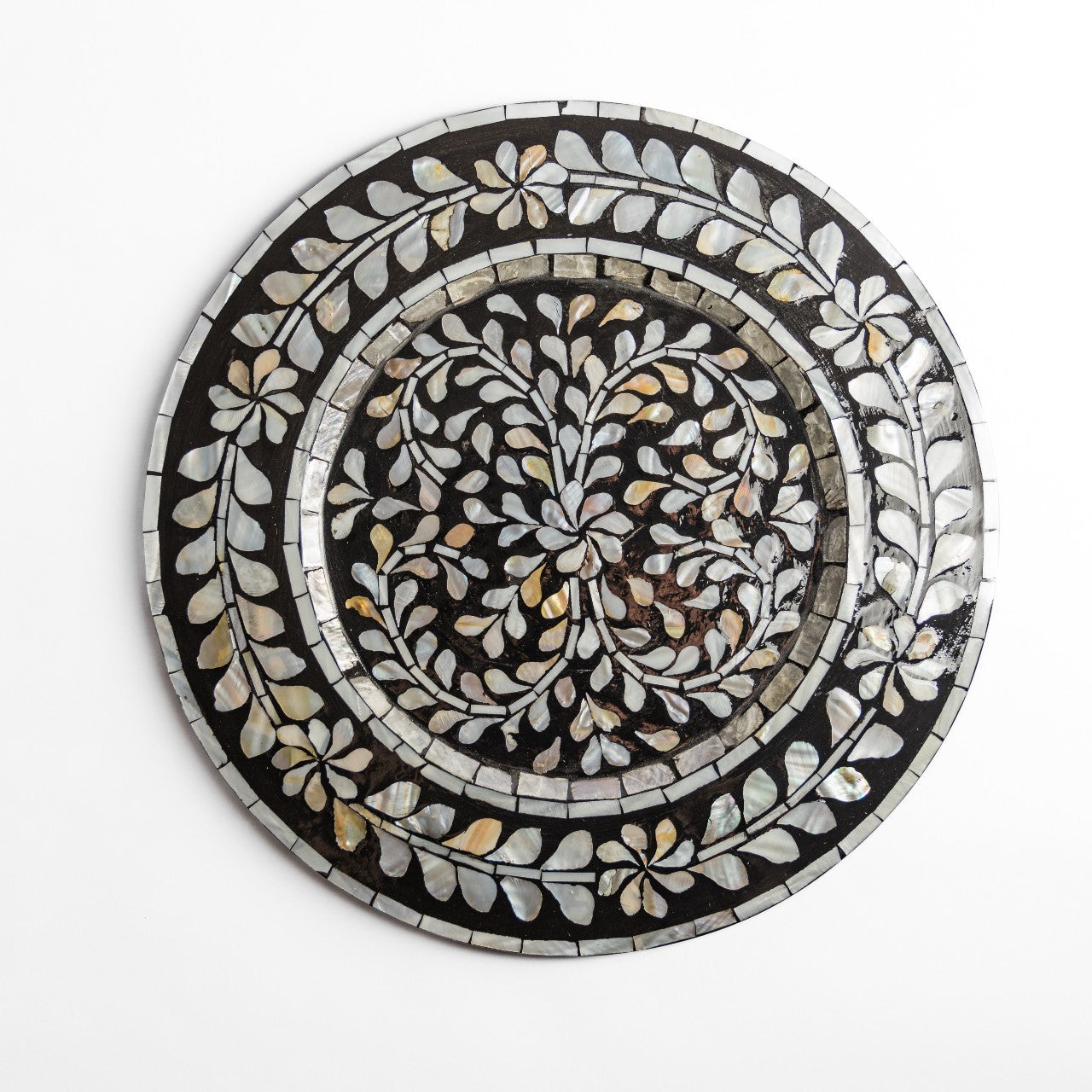 Black Mother of Pearl Charger Plate