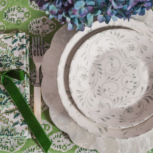 Sage Floral Starter Plate