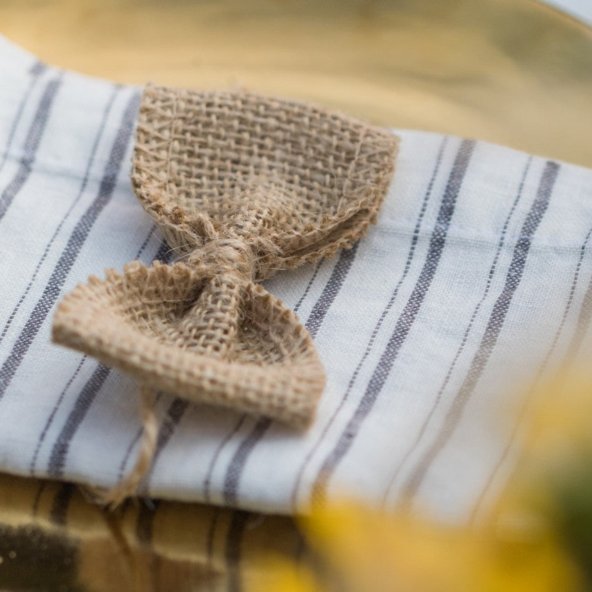 Grey Striped Linen Napkins (Set of Two)