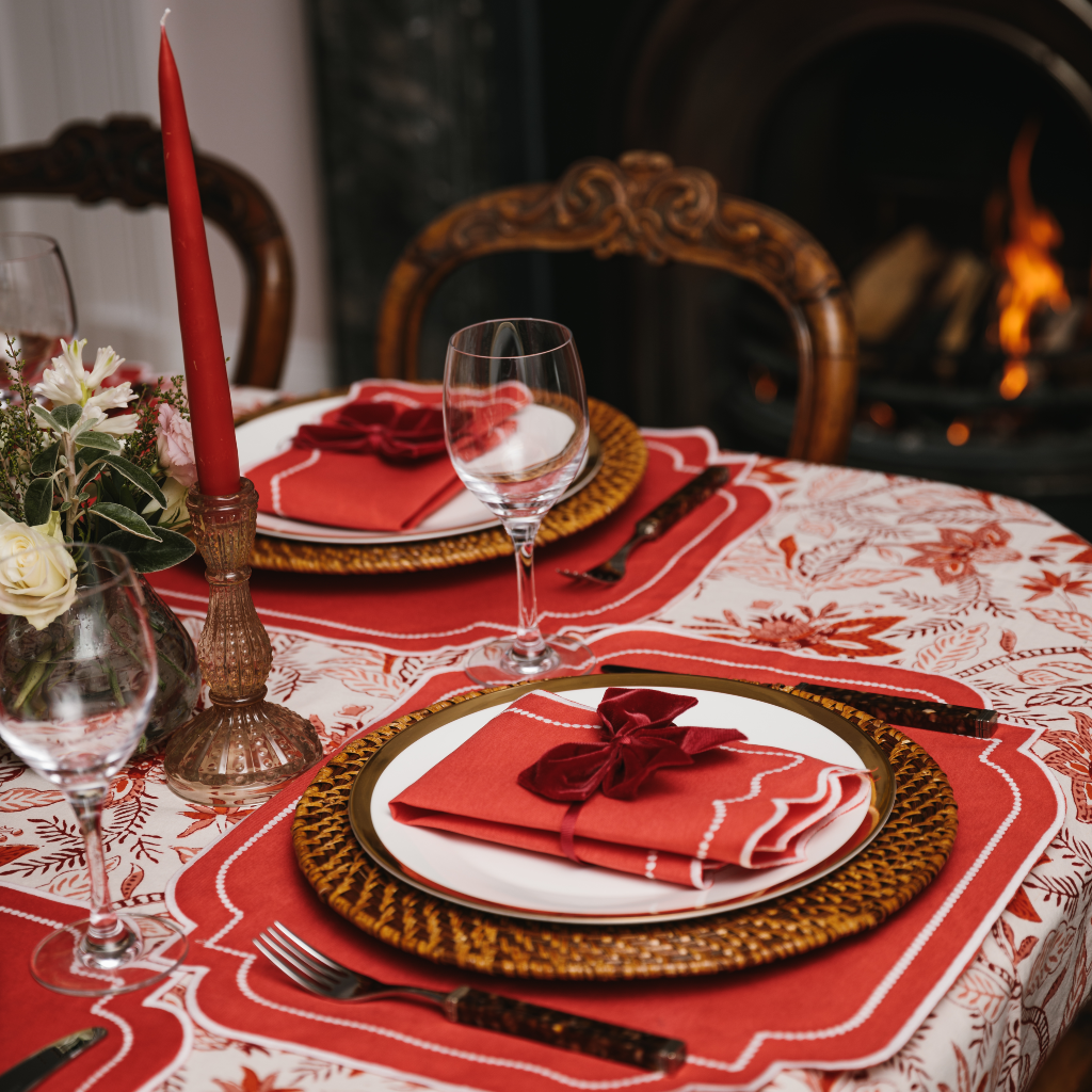 Garnet Embroidered Napkin