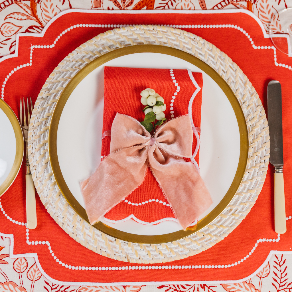 Garnet Embroidered Napkin